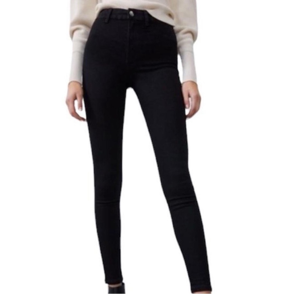 Zara Hi-Rise Shaper Super Elastic High Waist Black Skinny Jeans NWT size 10